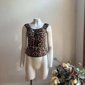 Cheetah print y2k silk tank top, Guess Brand